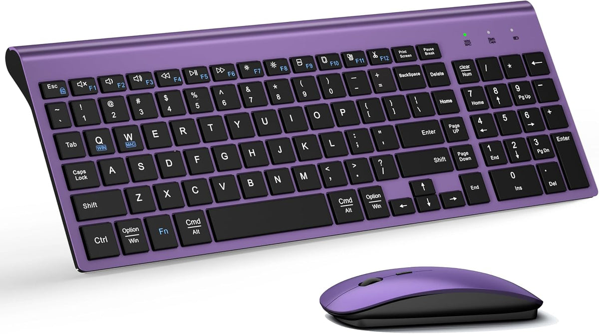 Combo de teclado y mouse inalámbricos ultra delgado con sistema dua...