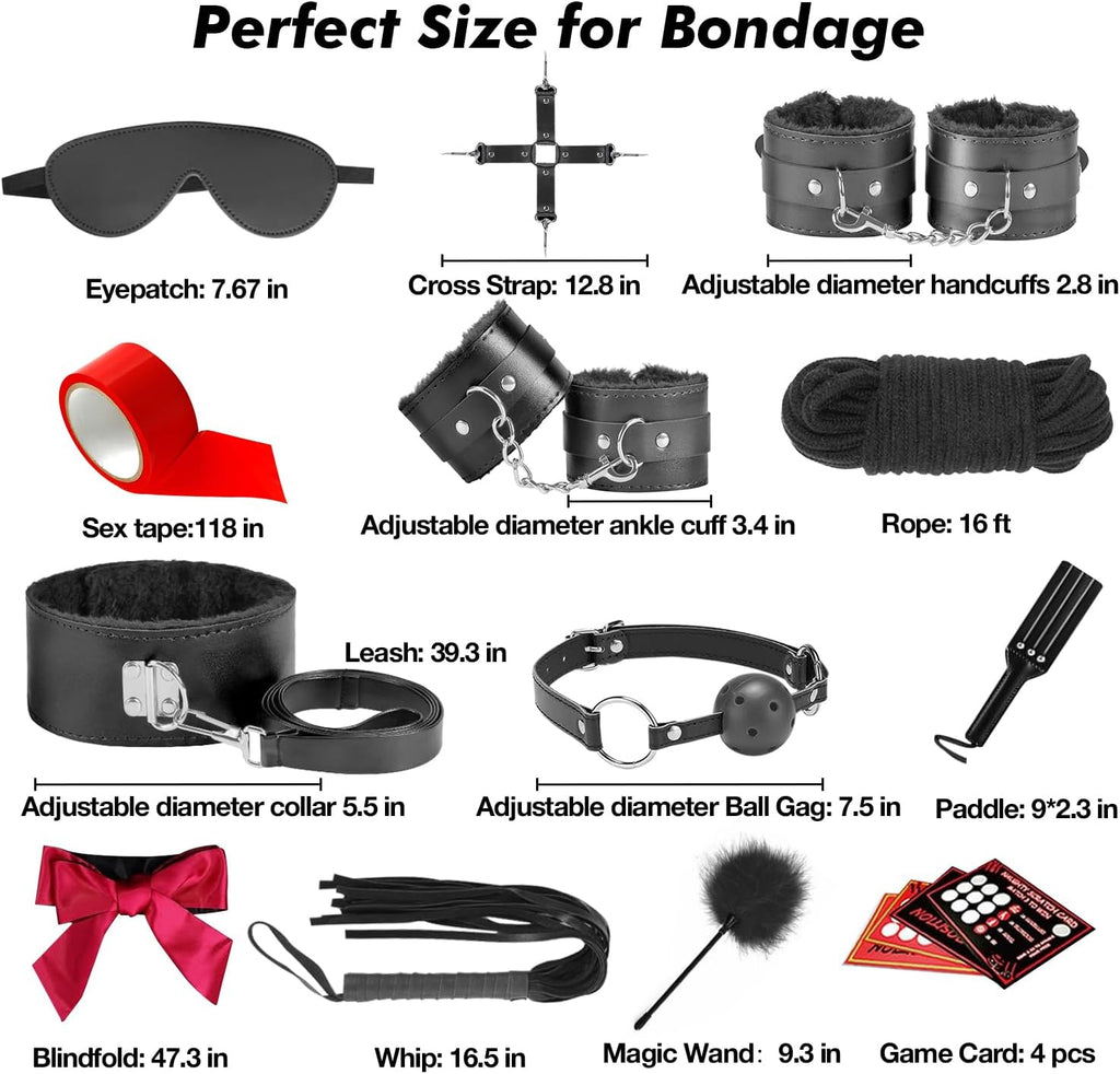 Juguetes sexuales BDSM Restricciones Dildo, Kit de 36 piezas de equ...