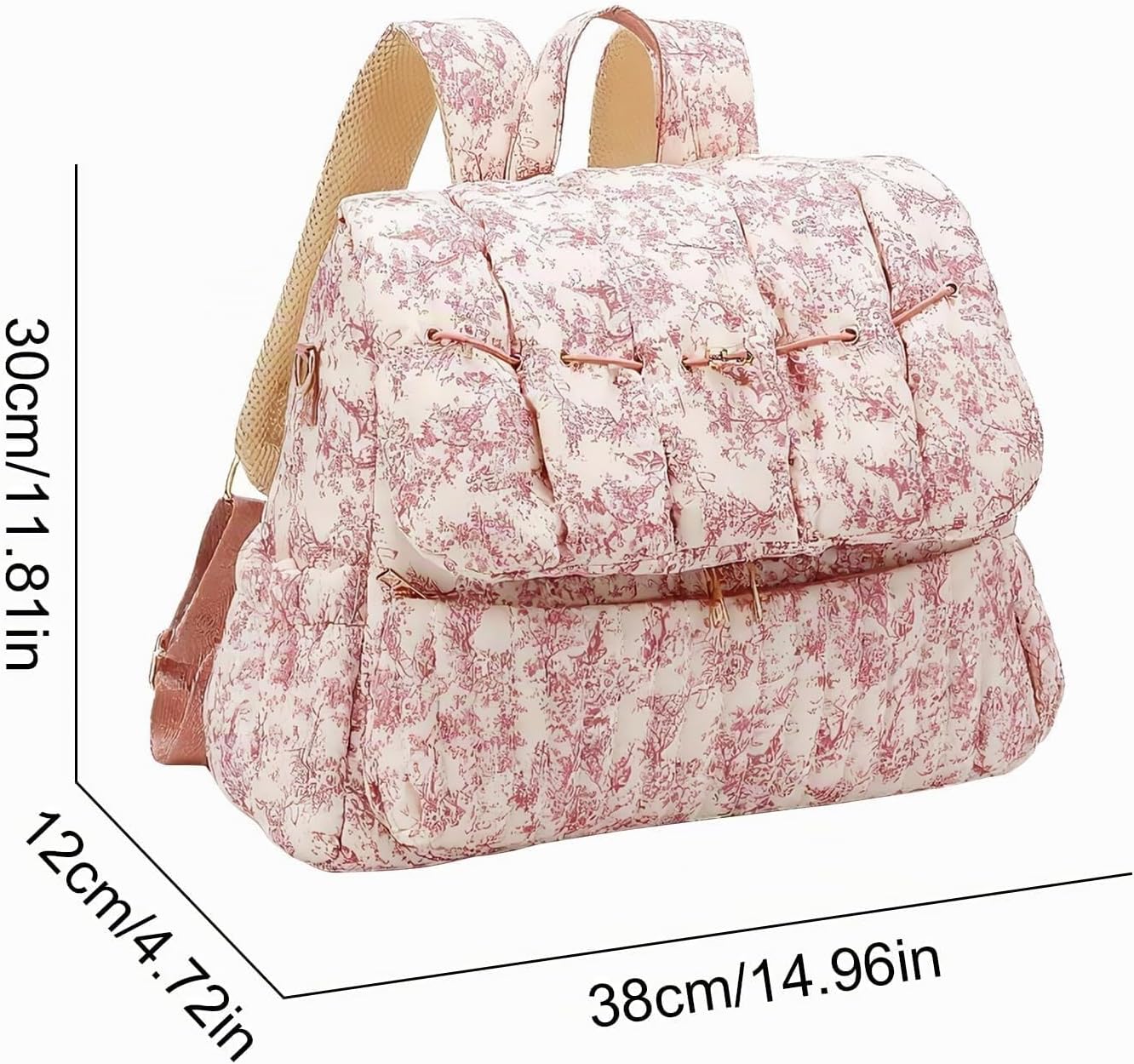 ANKICK Mochila acolchada para pañales con correas para cochecito, b...