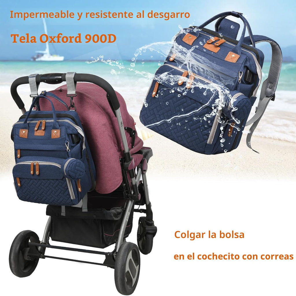 Astro alan - Bolsa de pañales para bebé con cambiador, mochila impe...