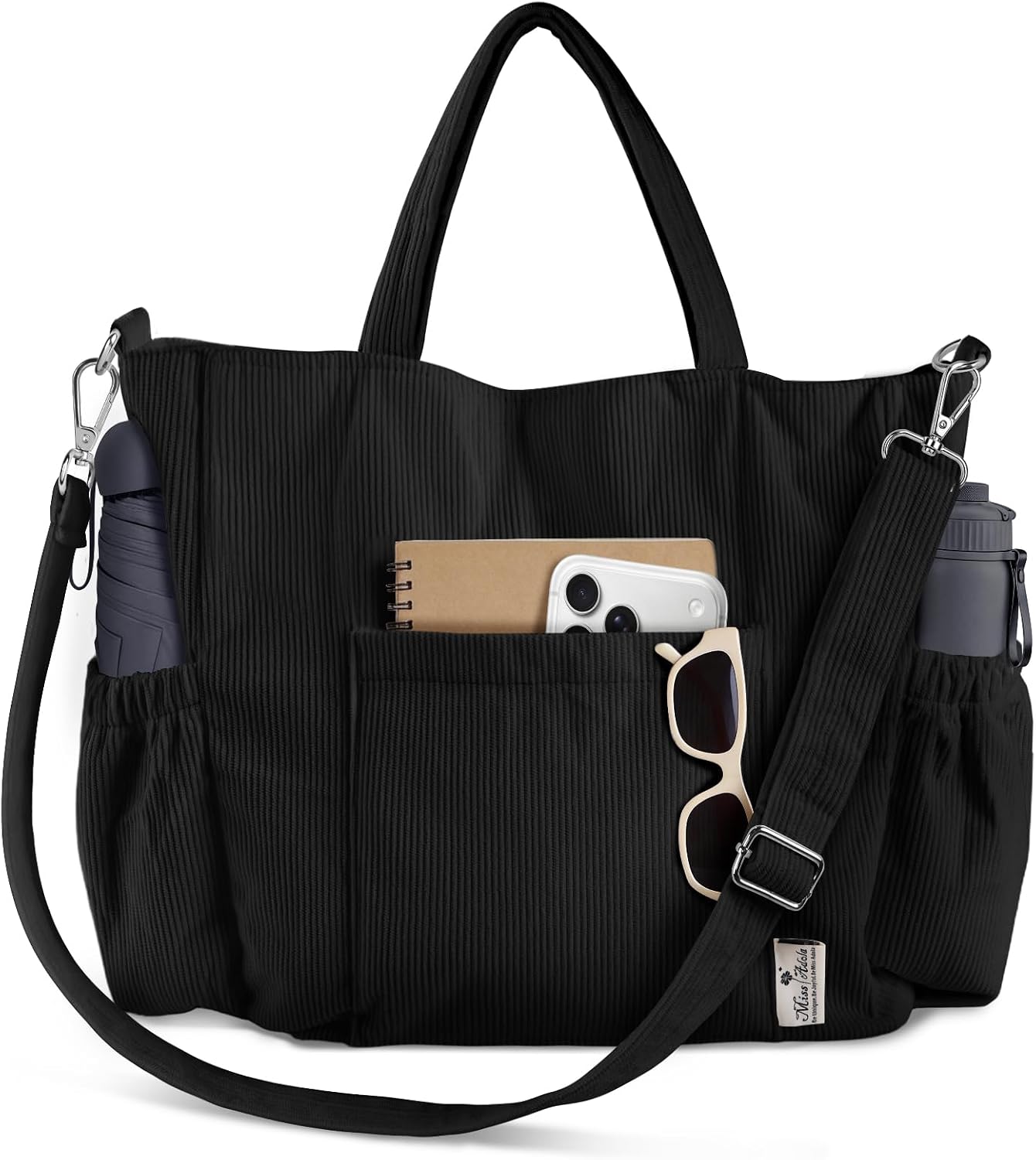 Miss Adola Bolso cruzado de pana para mujer, bolsa grande con múlti...