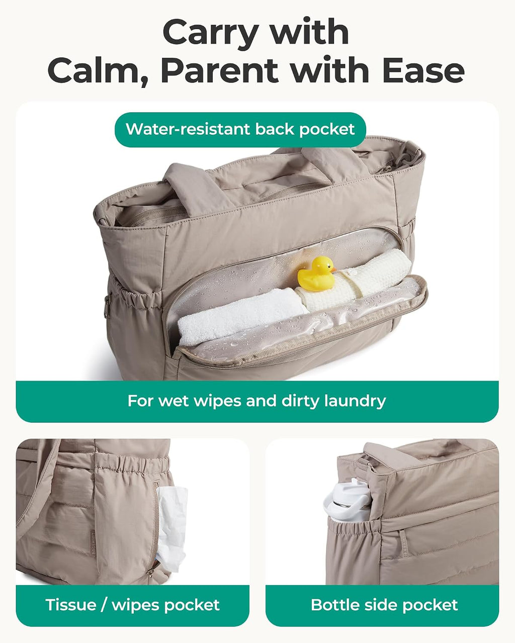 BAGSMART Bolsa de pañales, bolsa de hospital para parto de parto, b...