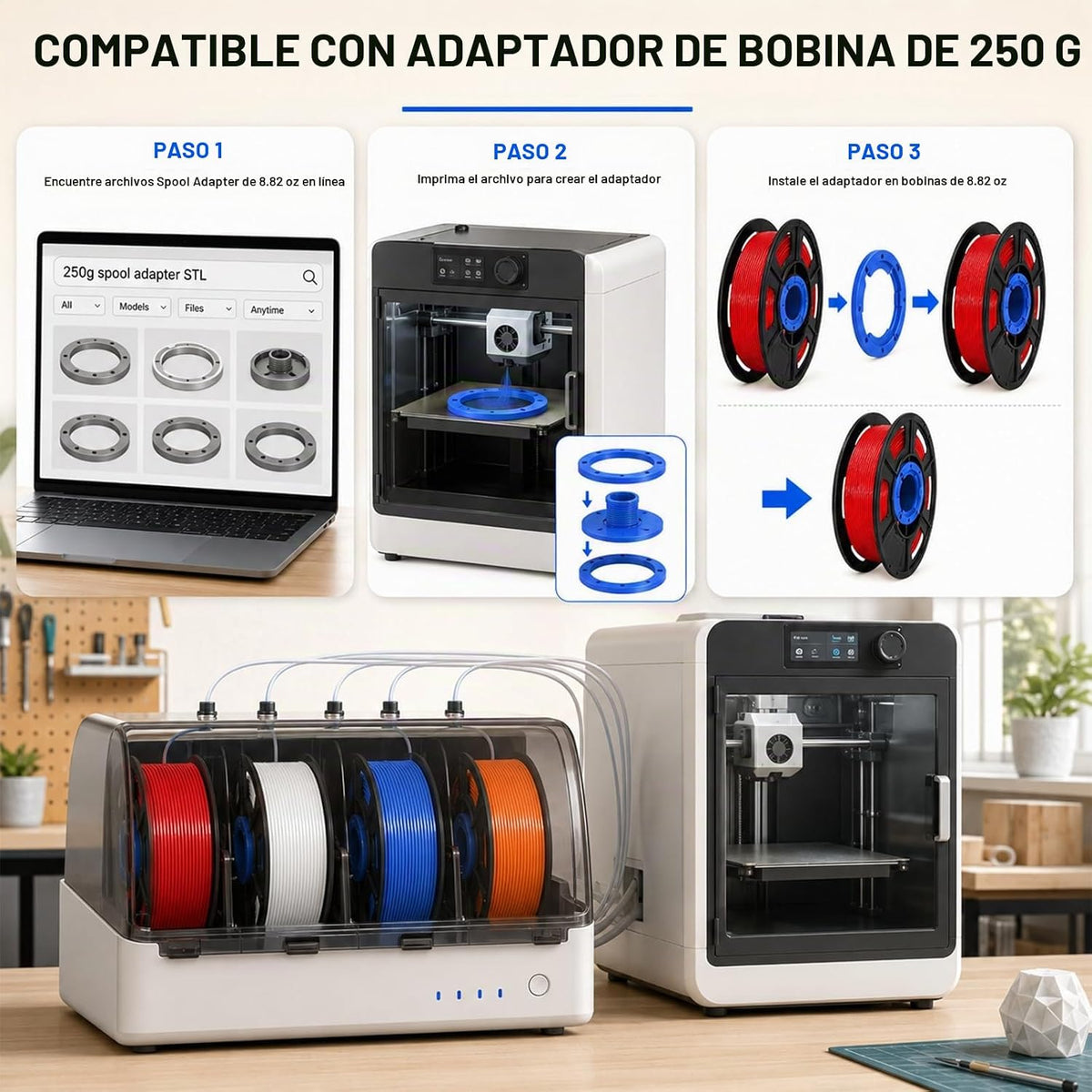 Colourbing Paquete de 8 filamentos para impresora 3D PLA+ de 8 colo...