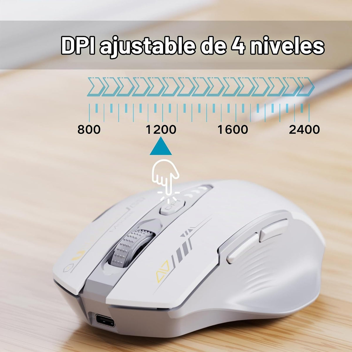 Uineer Ratón Bluetooth, inalámbrico trimodo, recargable, interrupto...