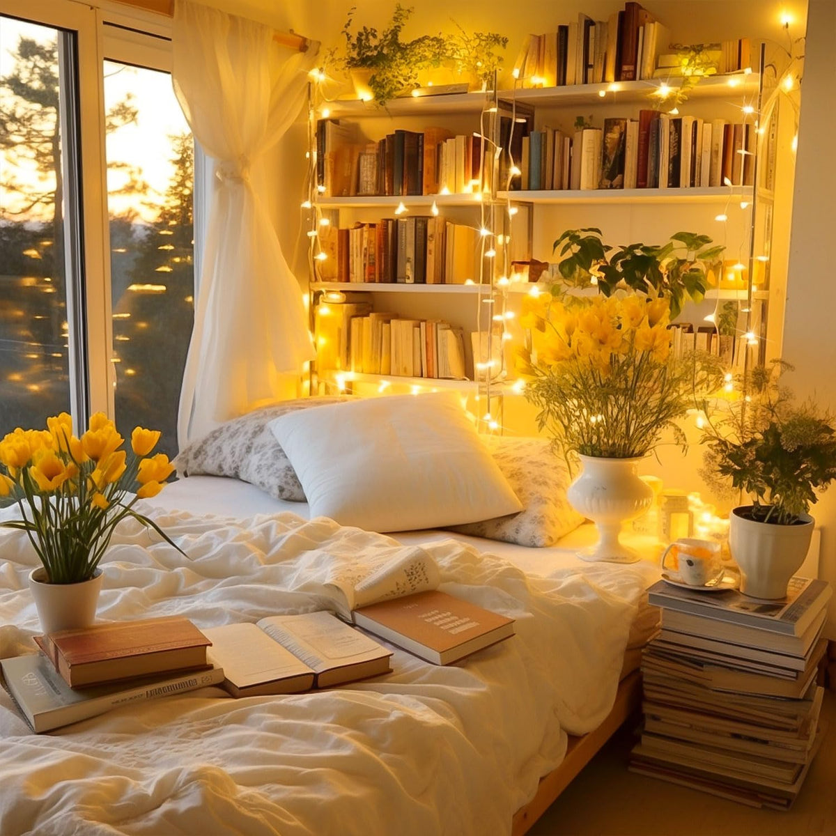 JMEXSUSS Luces navideñas de 99 pies para dormitorio, 300 luces LED...