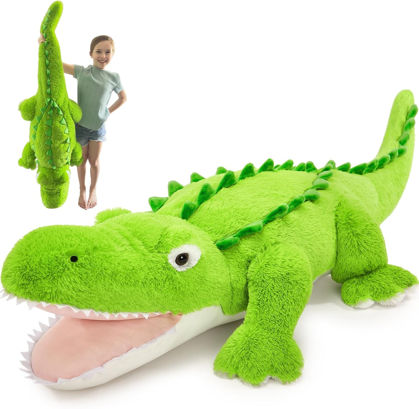 Tezituor Animales de peluche de cocodrilo gigante de 51 pulgadas, a...