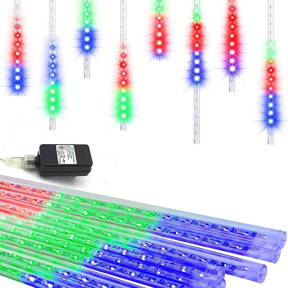Weepong Luces de lluvia de meteoros con certificado UL 192 LED, 8 t...