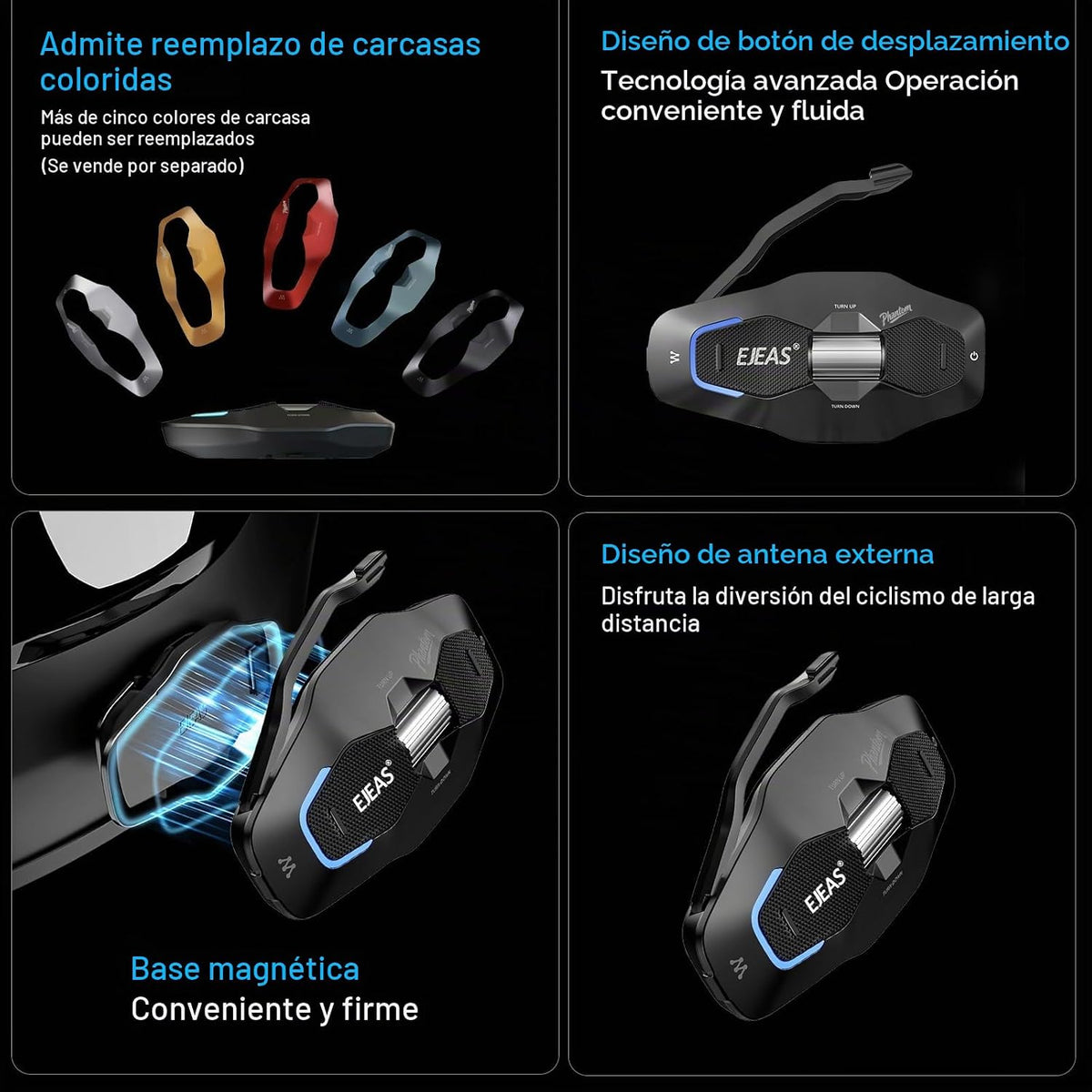 iSunergy X10 - Auriculares Bluetooth para casco de motocicleta, int...