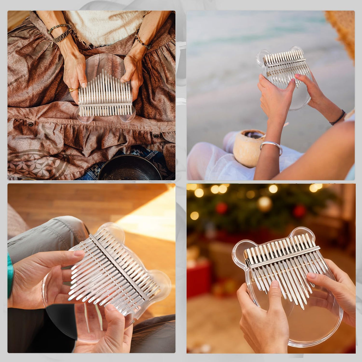 Piano de Pulgar Acrílico Kalimba, YUNDIE Portátil 17 Teclas Piano d...