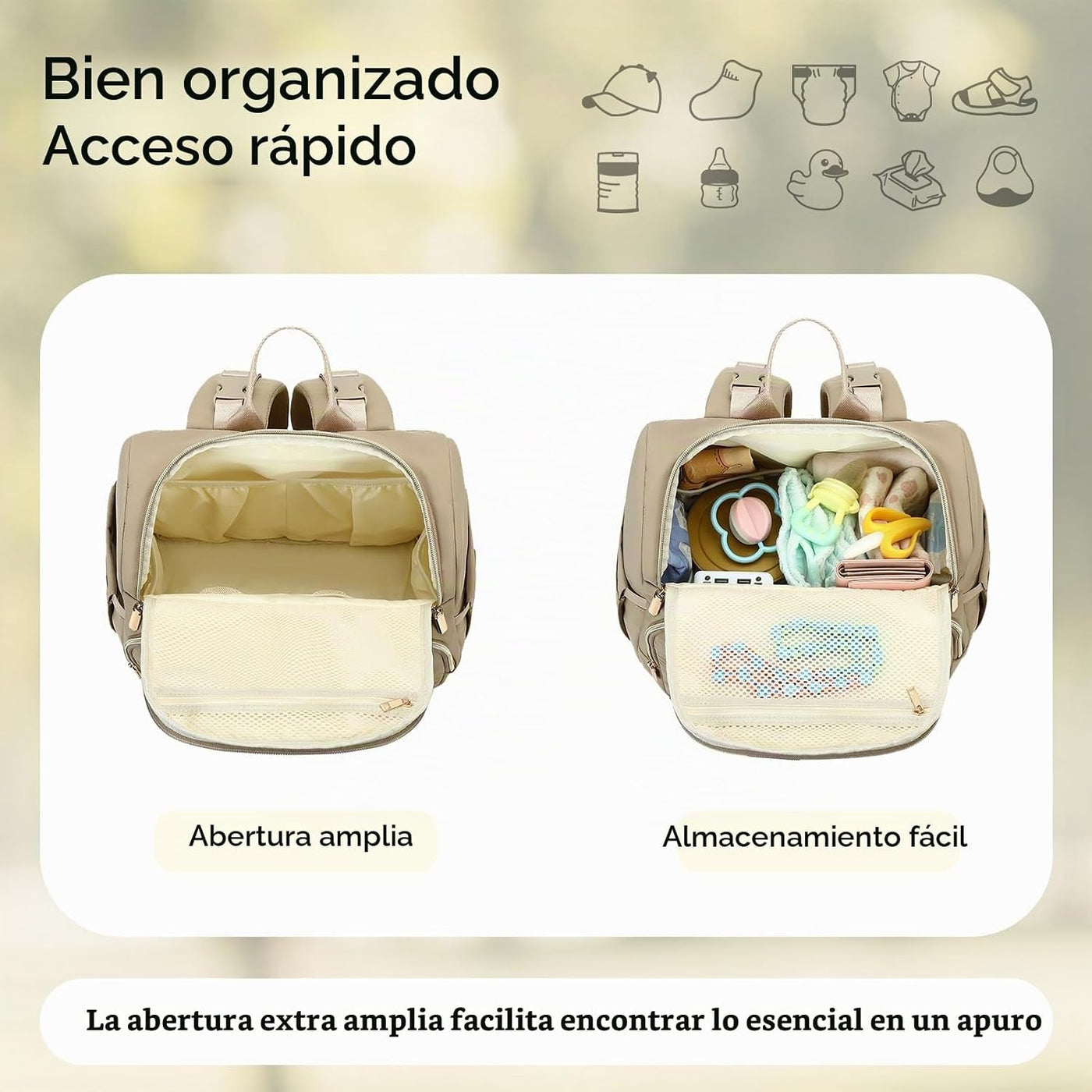 MAPLELILY Mochila para pañales, ligera y elegante, para niños, niña...