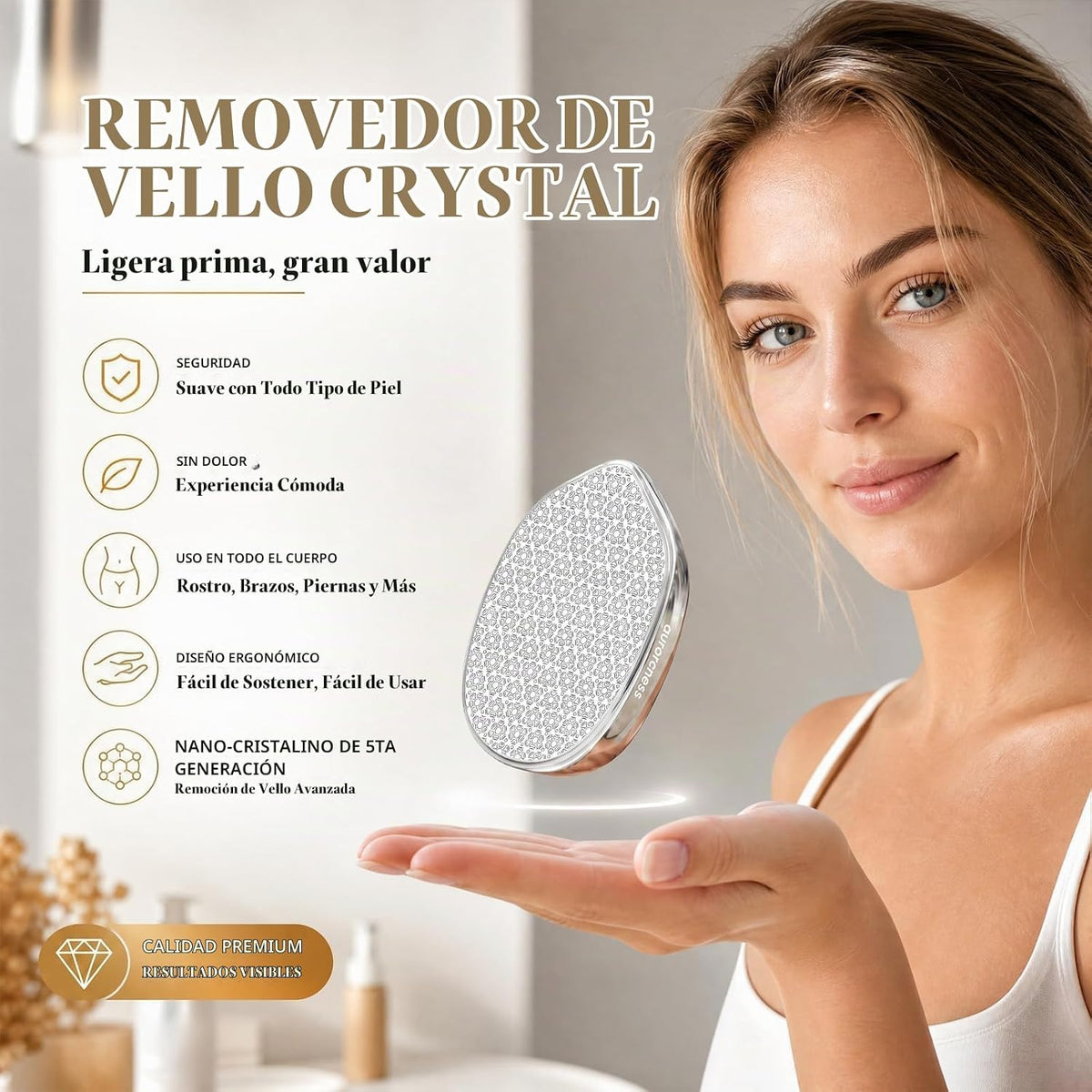 Removedor de pelo de cristal para mujeres y hombres, borrador mágic...