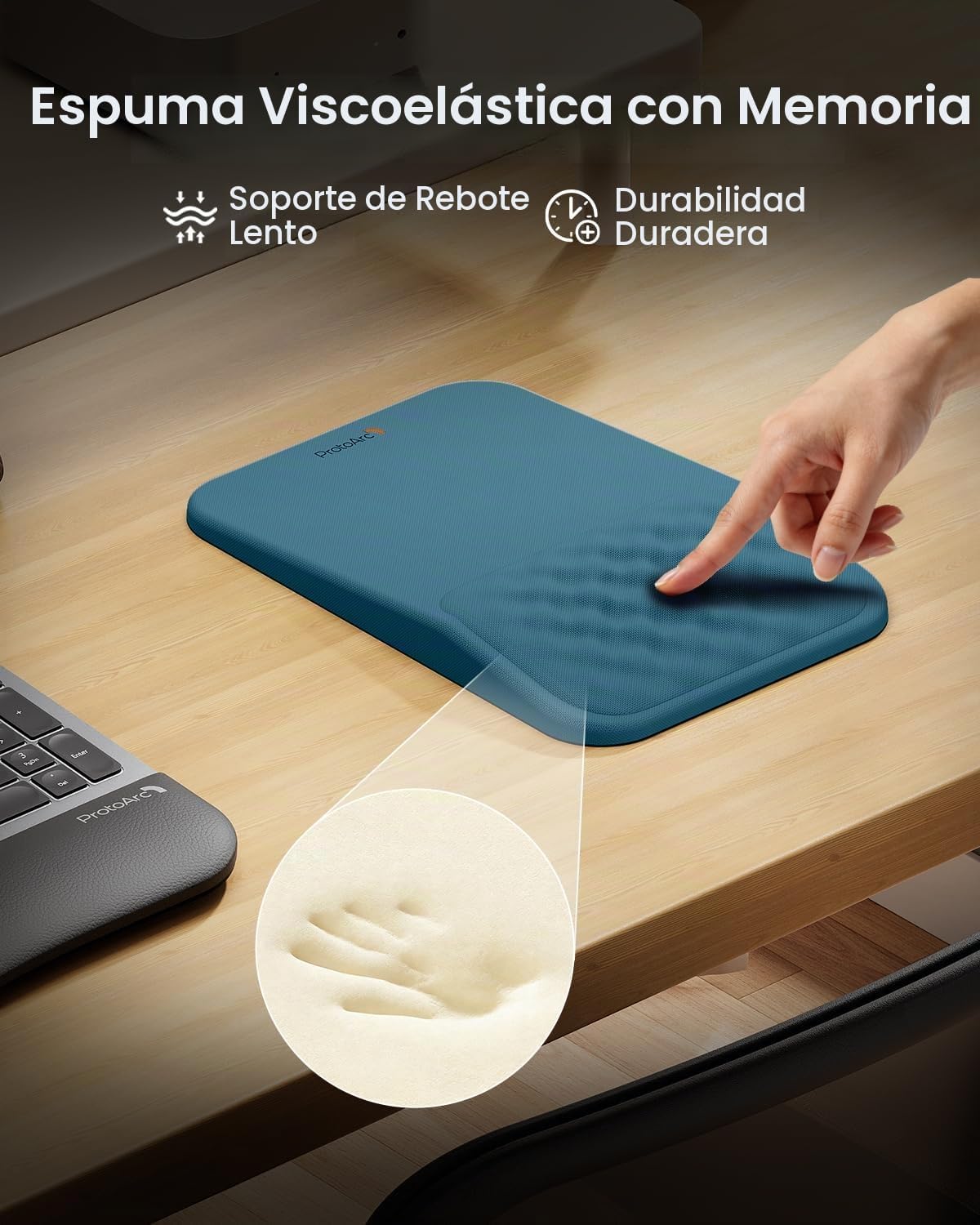 ProtoArc MP50 - Alfombrilla de mouse ergonómica con soporte para mu...