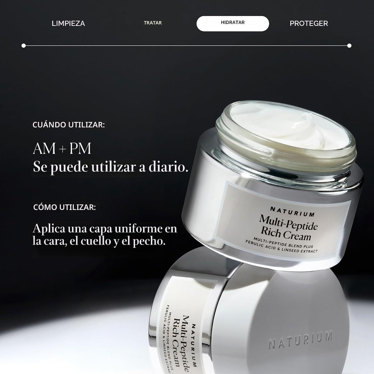 Naturium Crema rica en péptidos múltiples, crema facial nutritiva,...