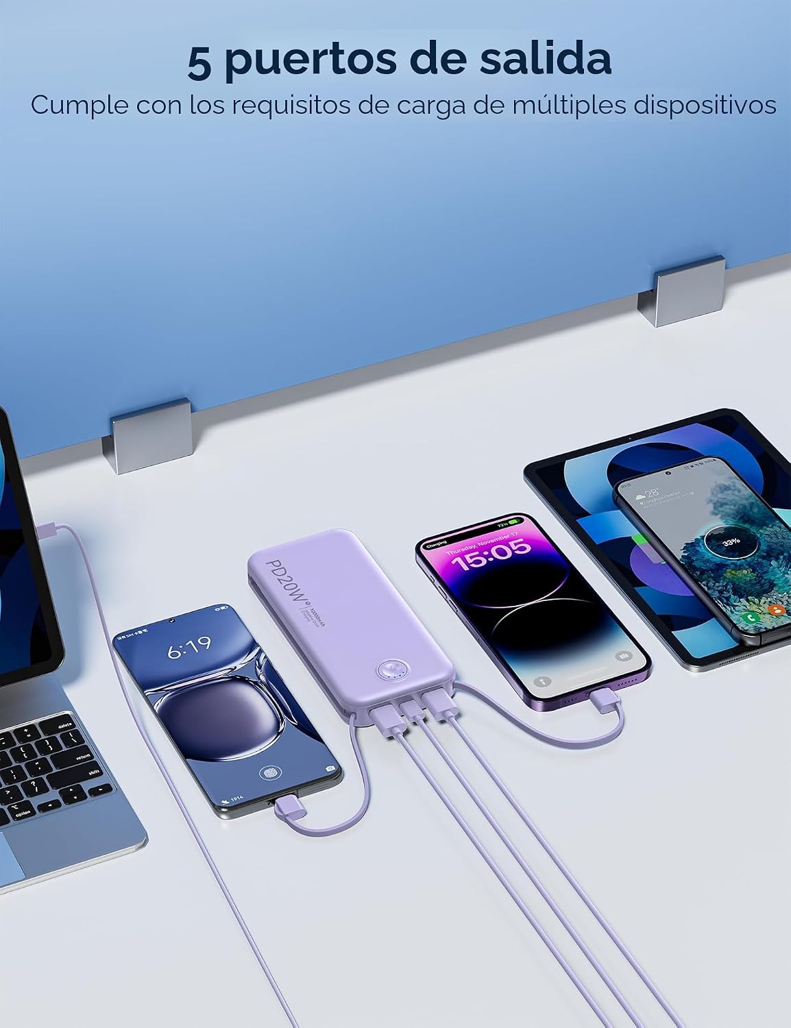 Cargador portátil Nusyddy de carga rápida de 10000 mAh con enchufe...