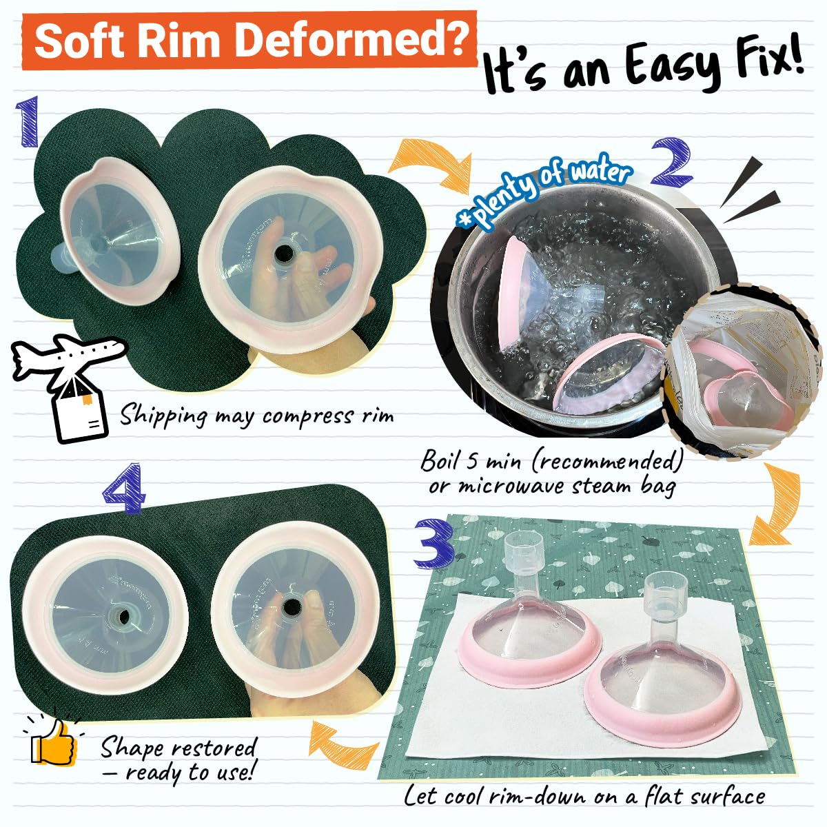25mm Maymom MyFit Shields, Serie Pano; Compatible con el extractor...