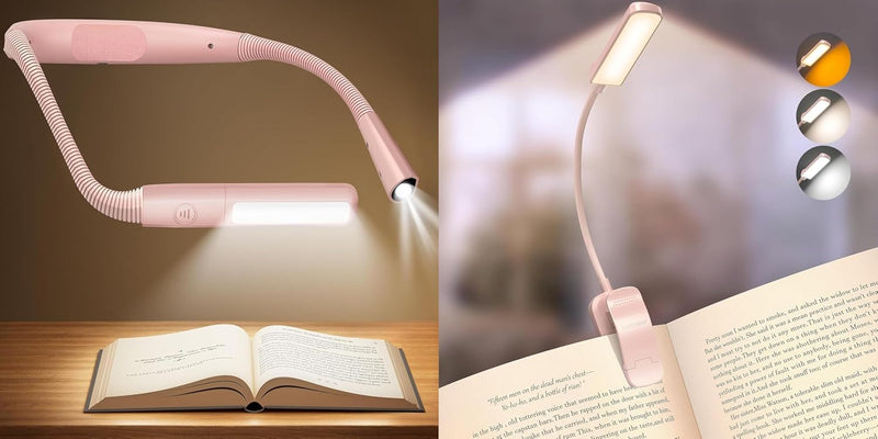 Glocusent Luz de lectura duo: luz de cuello flexible manos libres (...
