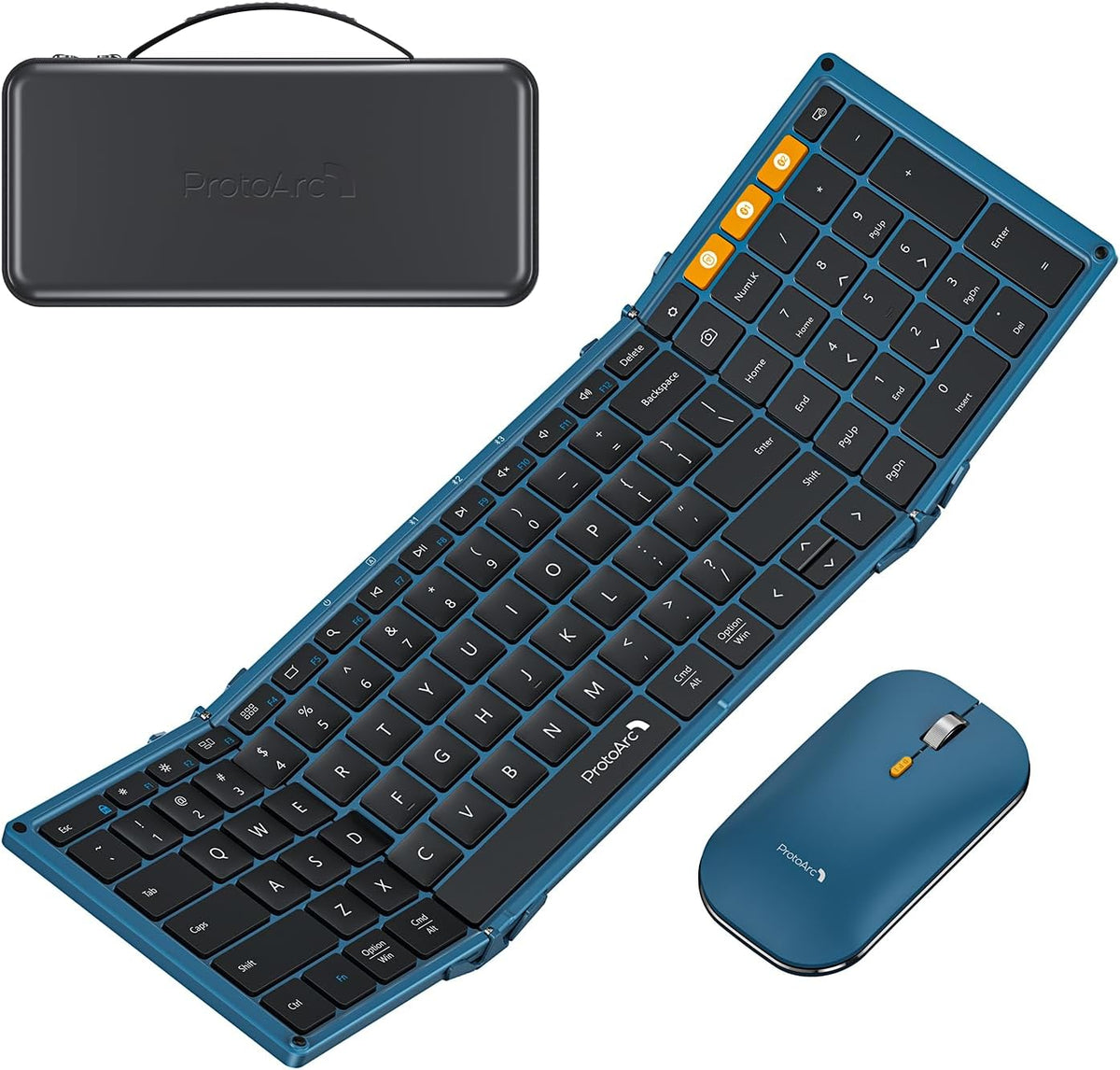 ProtoArc XKM01 - Combo de ratón y teclado plegable de tamaño comple...