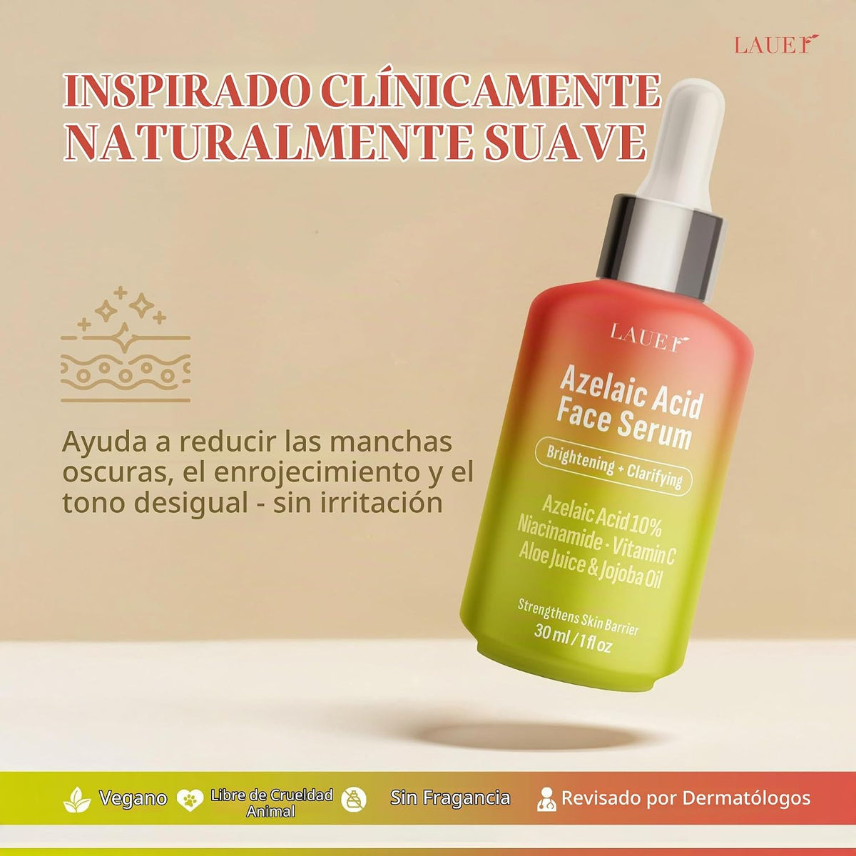 Suero facial de ácido azelaico 10% para mujeres \u2013 Suero facial...