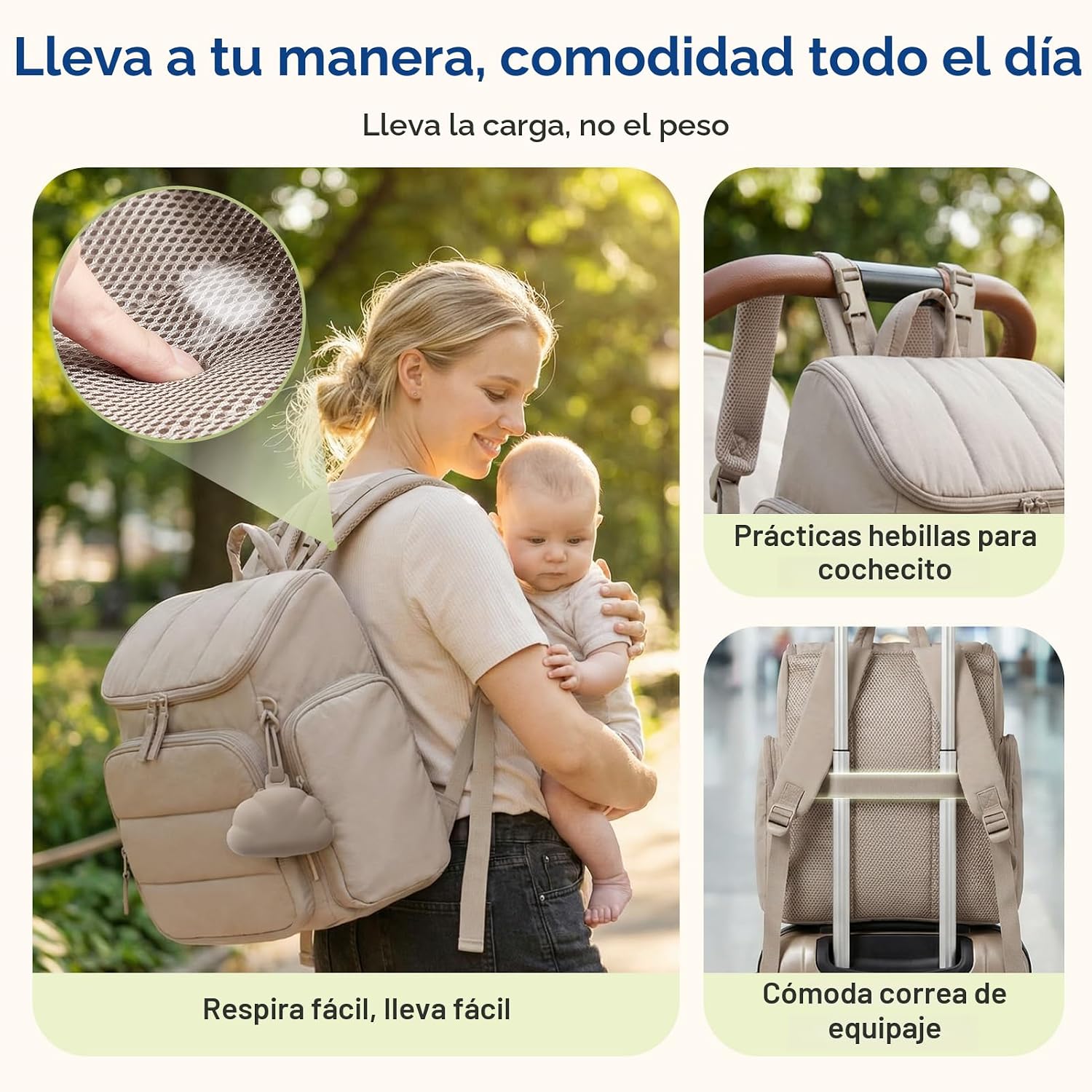 mommore Mochila para pañales, bolsa de bebé, mochila para pañales p...