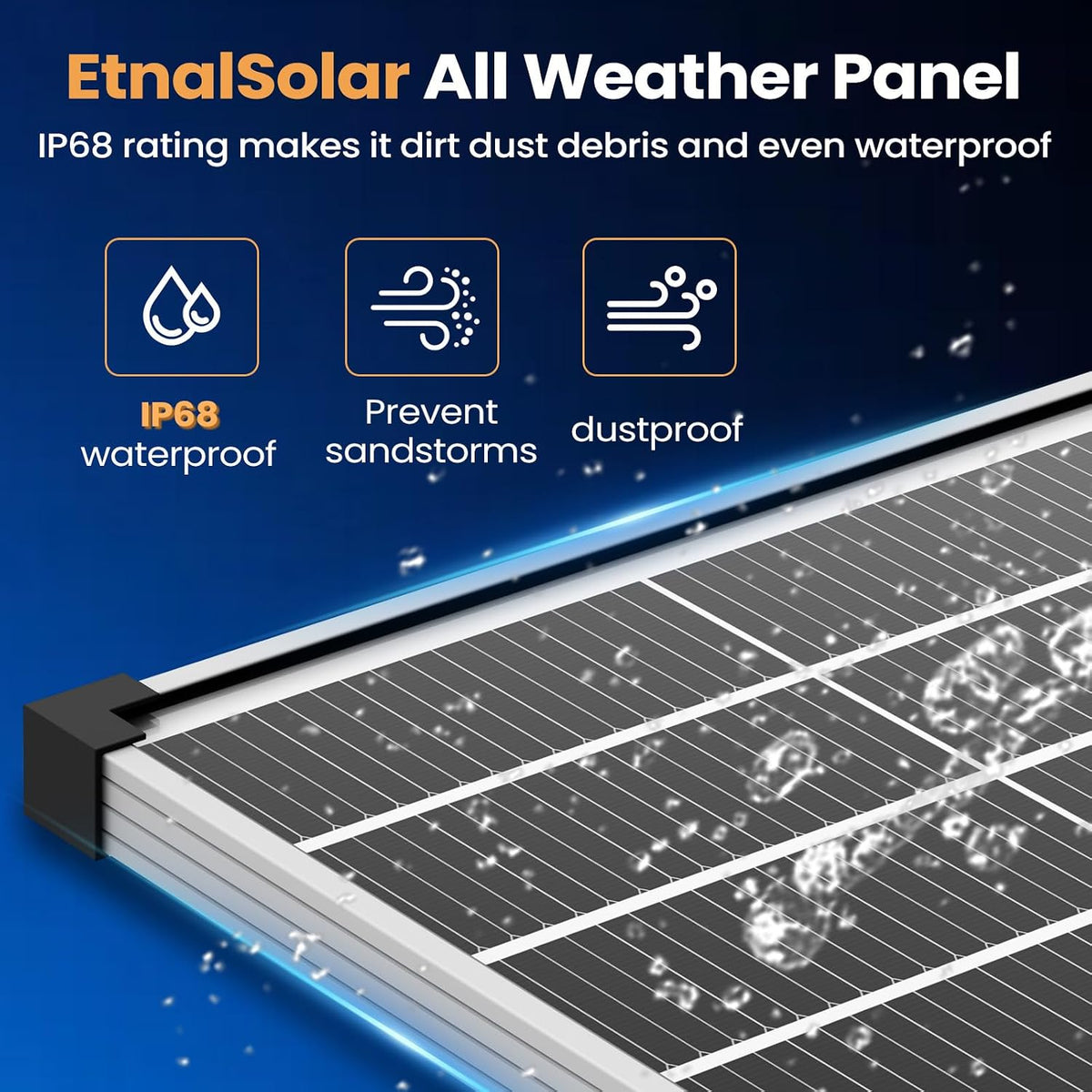 EtnalSolar Panel solar de 100W 12V 16BB tipo N, 25.6% de alta efici...