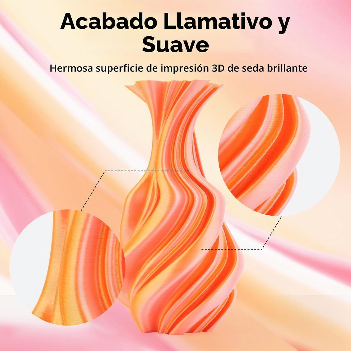 AMOLEN - Filamento de impresora 3D de seda PLA, PLA de dos colores...