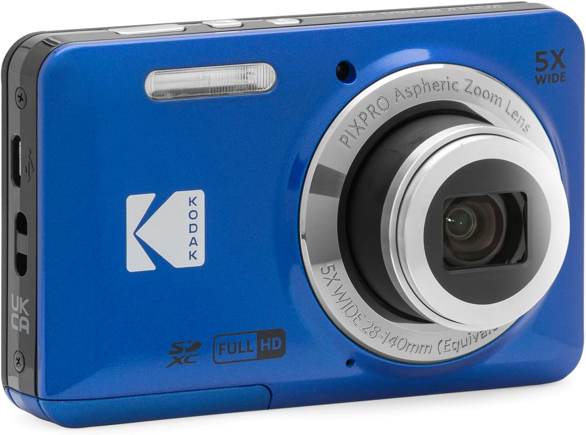 Kodak PIXPRO - Cámara digital FZ55, paquete azul con tarjeta de mem...