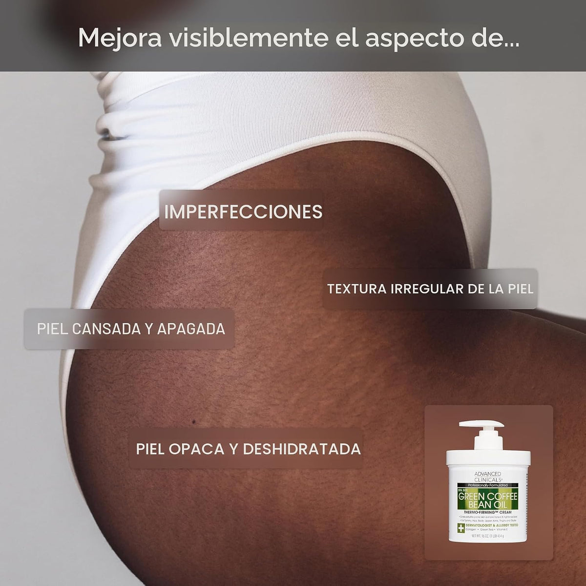 Advanced Clinicals Crema Hidratante Corporal Termoreafirmante con C...