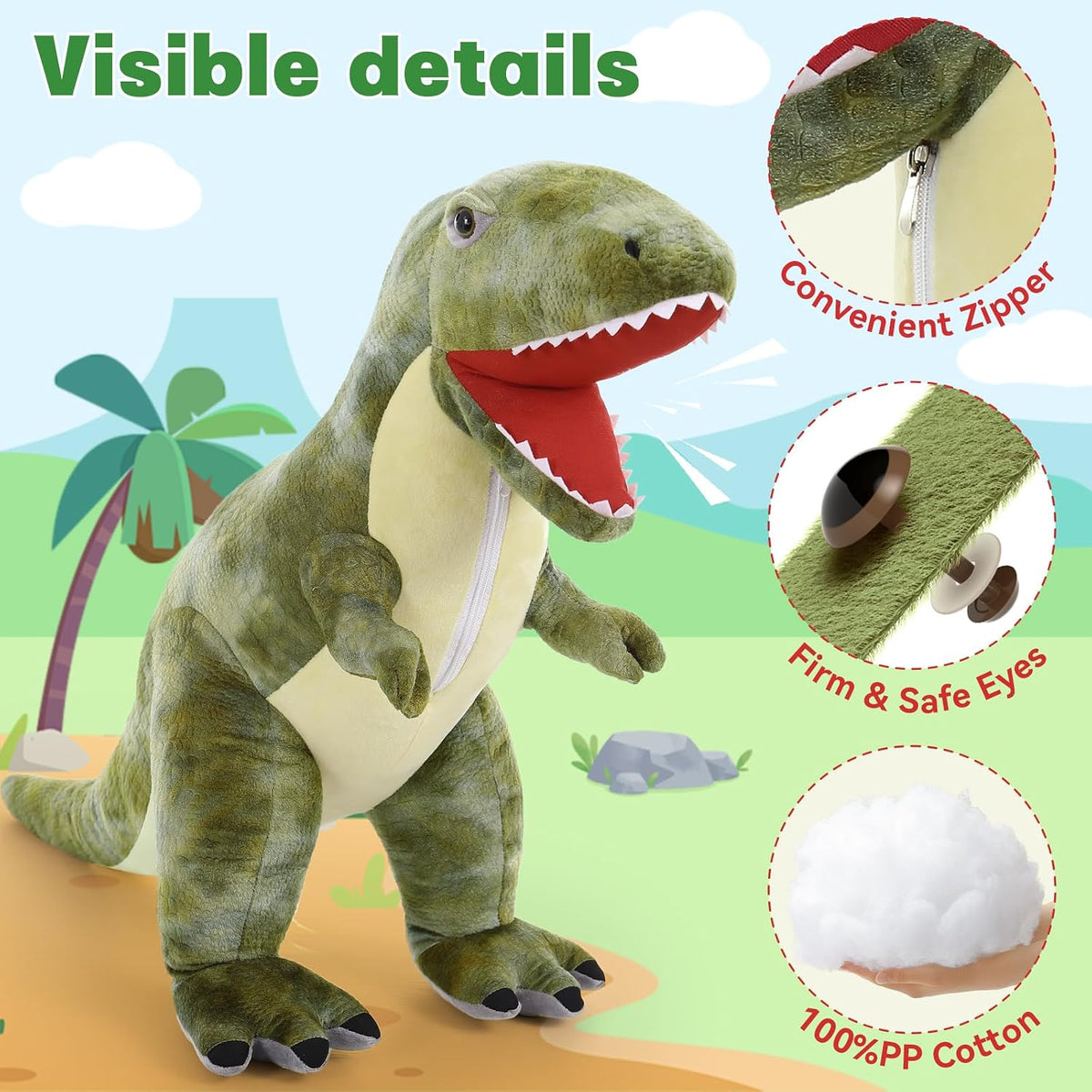 MorisMos Peluche de dinosaurio T-Rex gigante de 36 pulgadas, juguet...