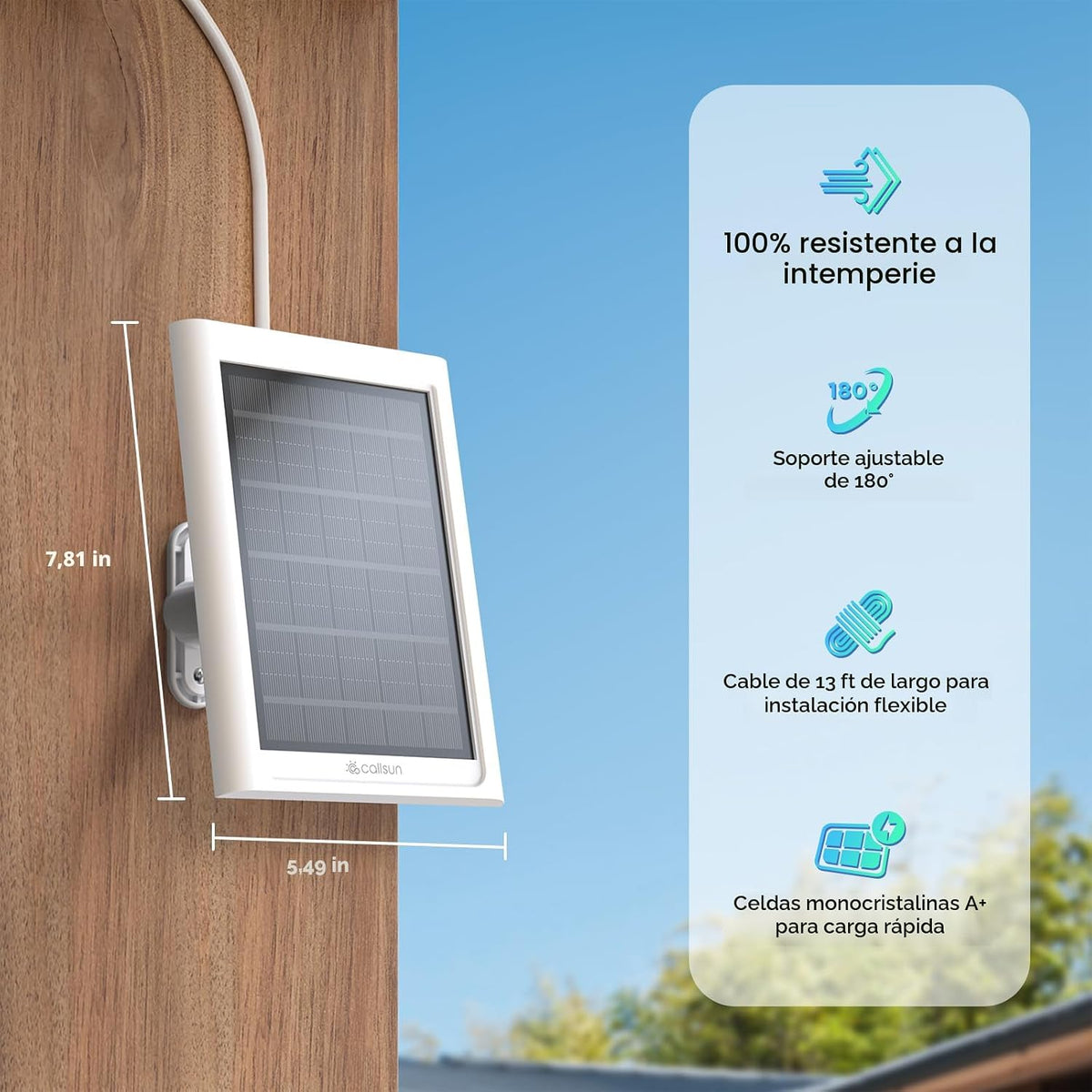 Panel solar para cámara de anillo, paquete de 2 cargadores solares...
