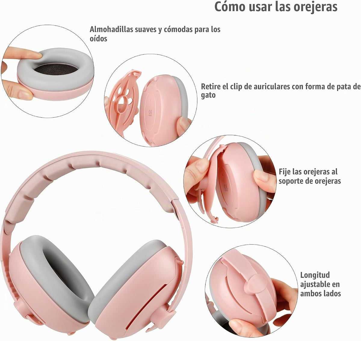 PandaEar Orejeras para bebés, 2 en 1, con cancelación de ruido, par...