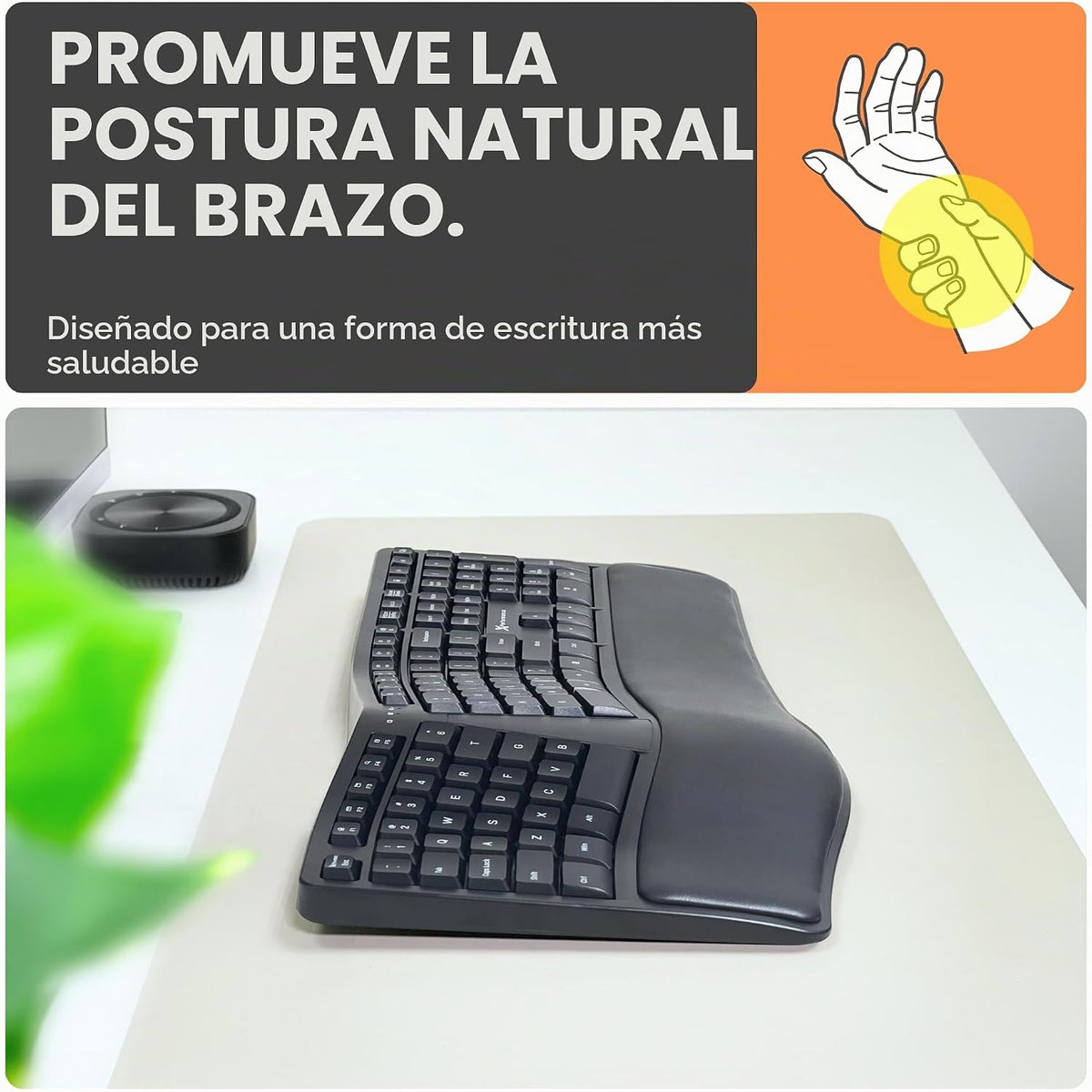 X9 Teclado ergonómico inalámbrico con reposamuñecas - Tu comodidad...