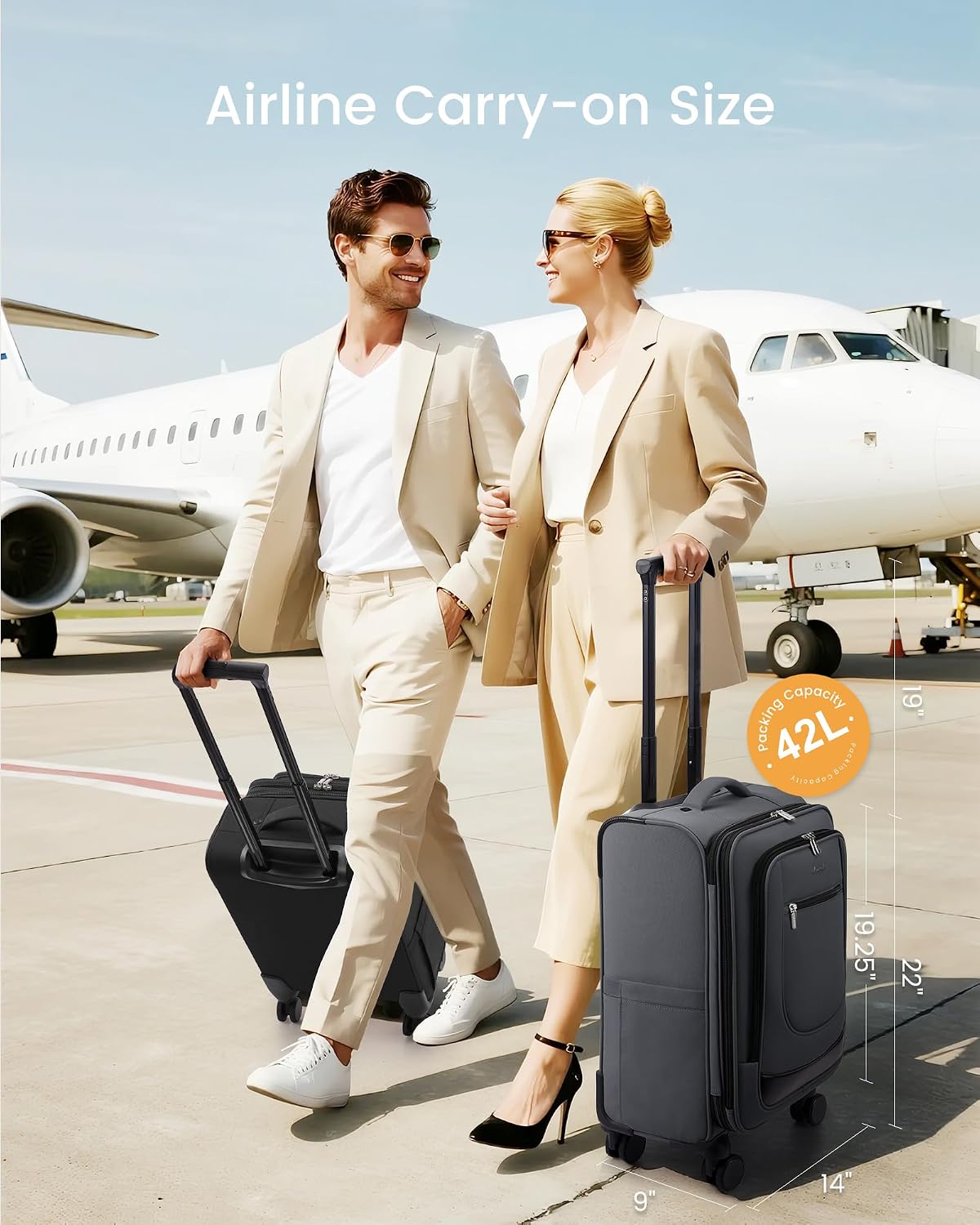 LOVEVOOK Maletas Softside con ruedas para viajes para mujeres y hom...
