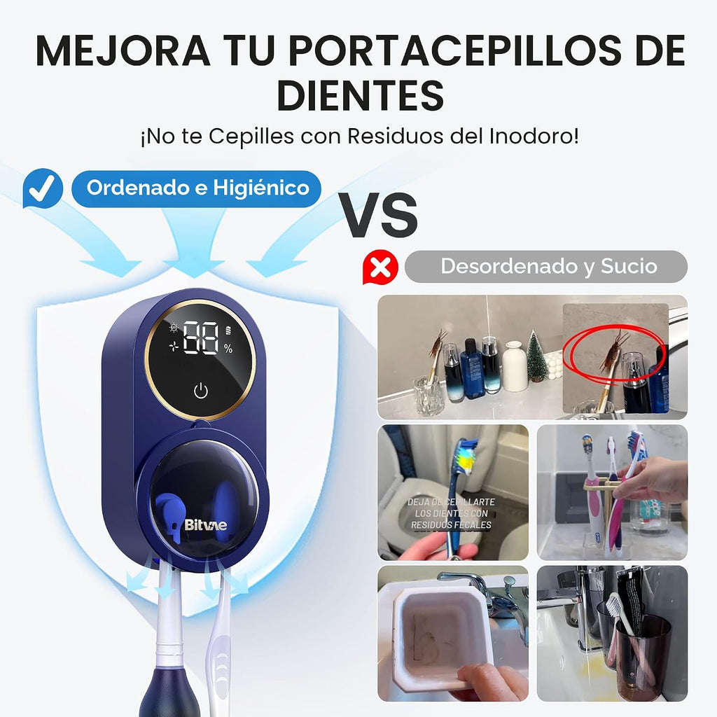 Bitvae - Soporte para cepillo de dientes mejorado para baño 2.0 con...