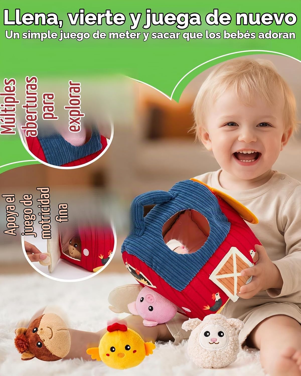hahaland Juguetes para bebés de 6 a 12 meses - Peluche sorpresa de...