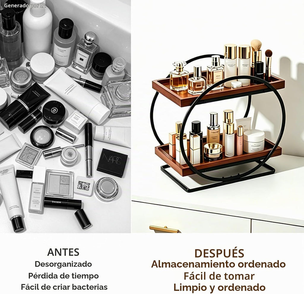 YIWANFW Organizador de mostrador de baño de 2 niveles, organizador...