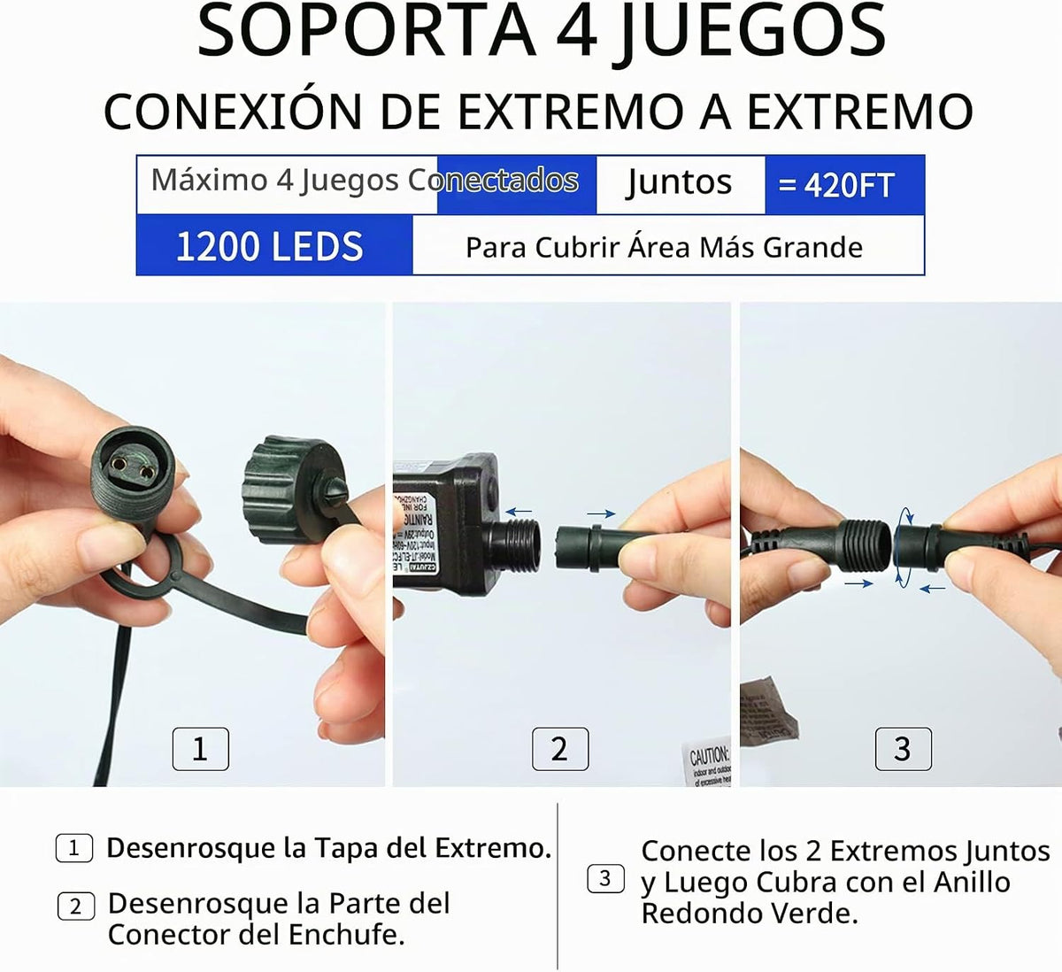 MZD8391 - Guirnalda de luces de Navidad de 300 LED para interiores...