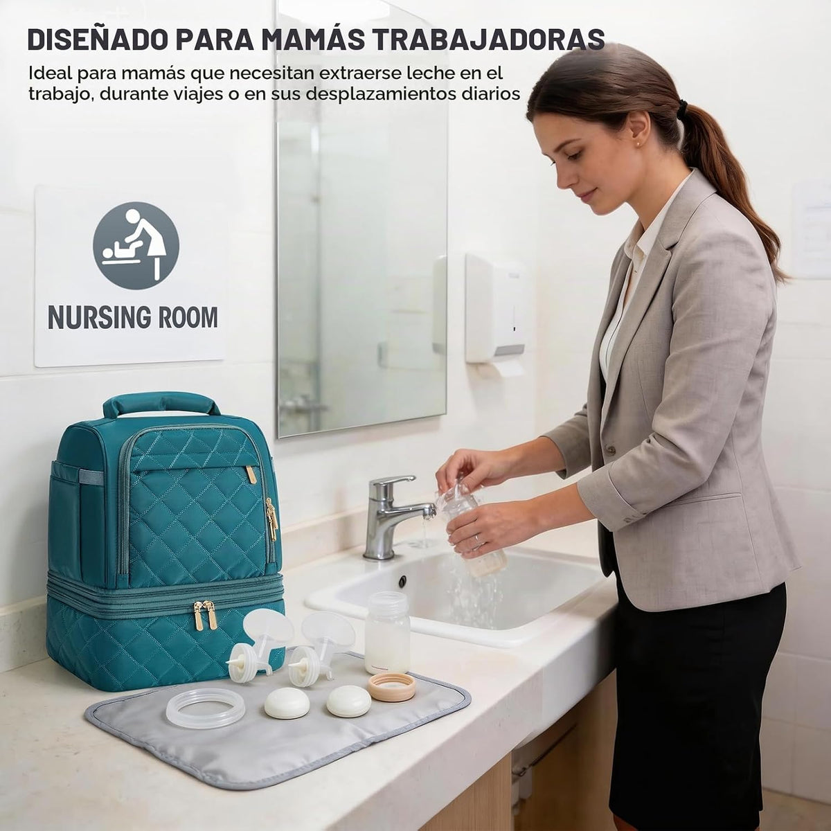 RAINSMORE Bolsa de extractor de leche portátil, bolsa de viaje para...