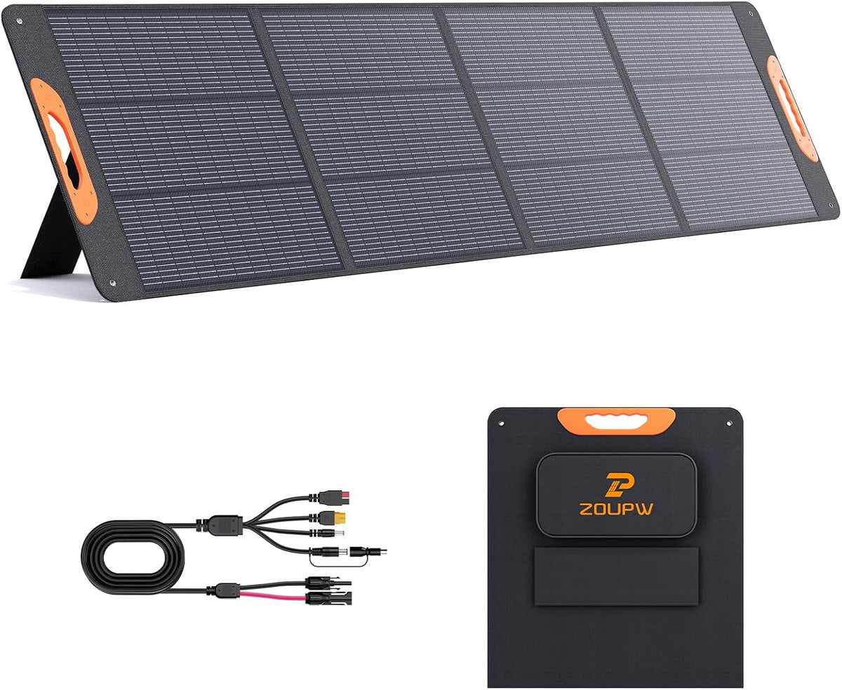 ZOUPW Panel solar portátil tipo N de 220 W de 16 BB para central el...