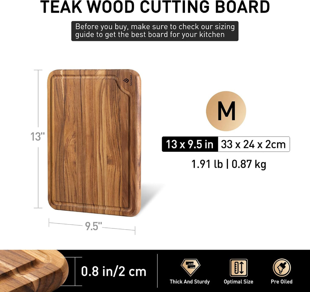 Tabla de cortar de madera de teca para cocina 13 pulgadas tabla de...