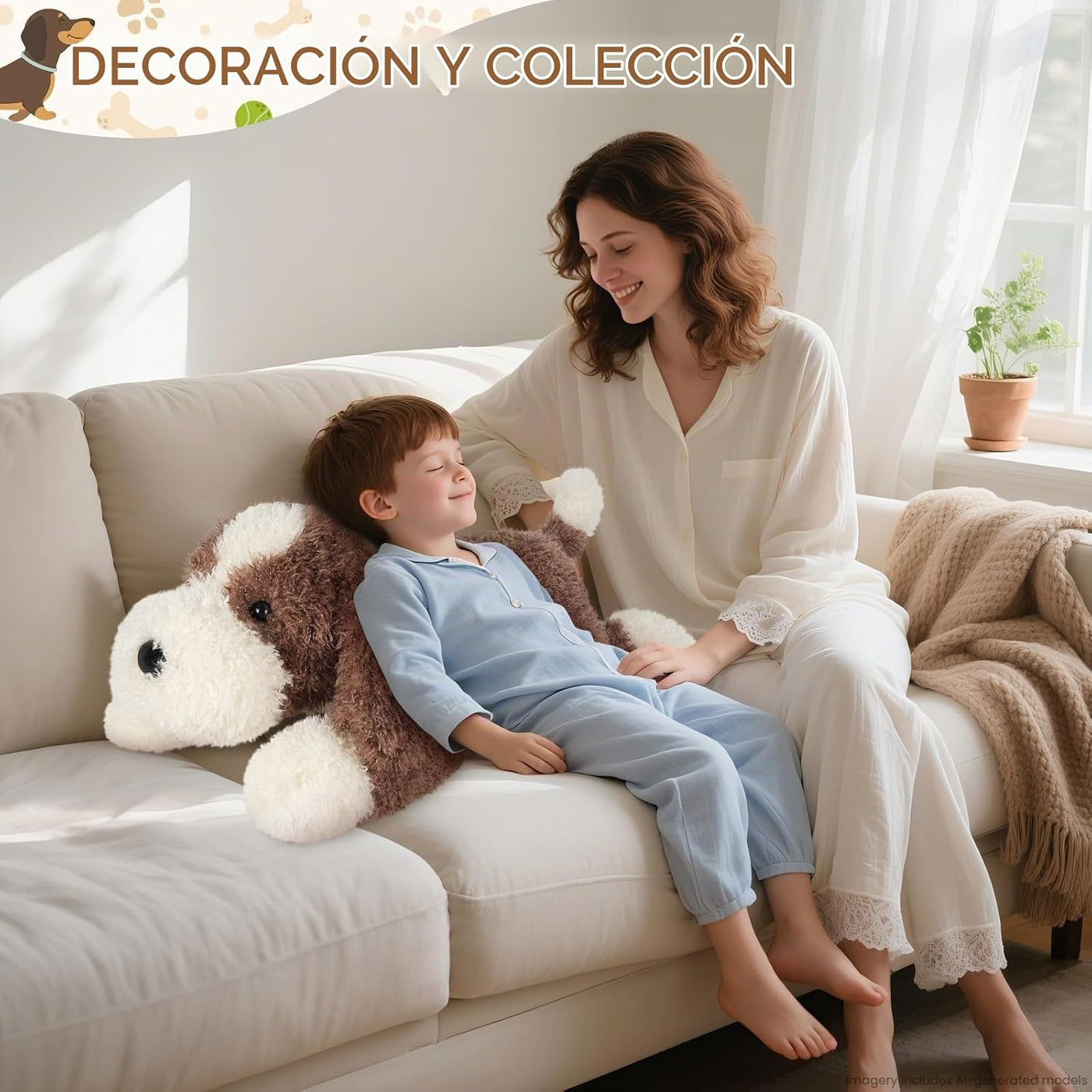SuzziPals Perro Gigante de Peluche Marrón de 76 cm, Animal de Peluc...