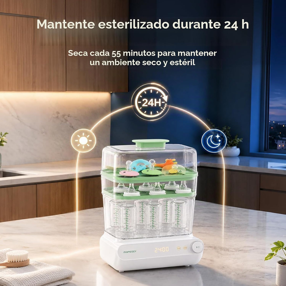 Momcozy Esterilizador y secadora de botellas de gran capacidad de 3...