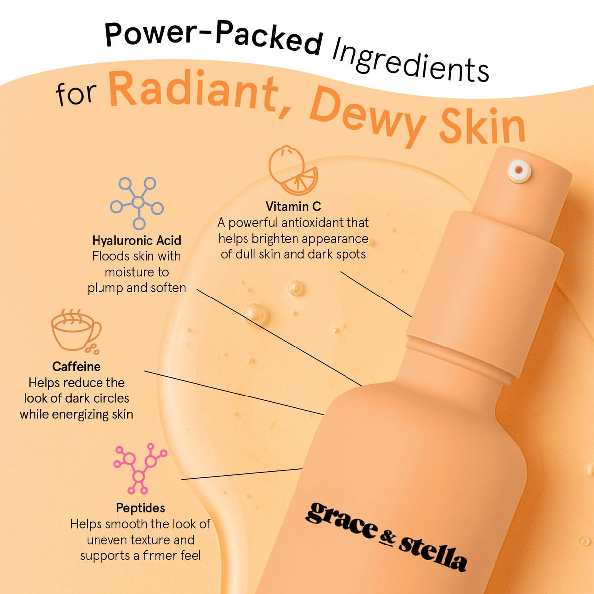 grace &amp; stella Suero de vitamina C para rostro (1.7 fl oz\/1.7...