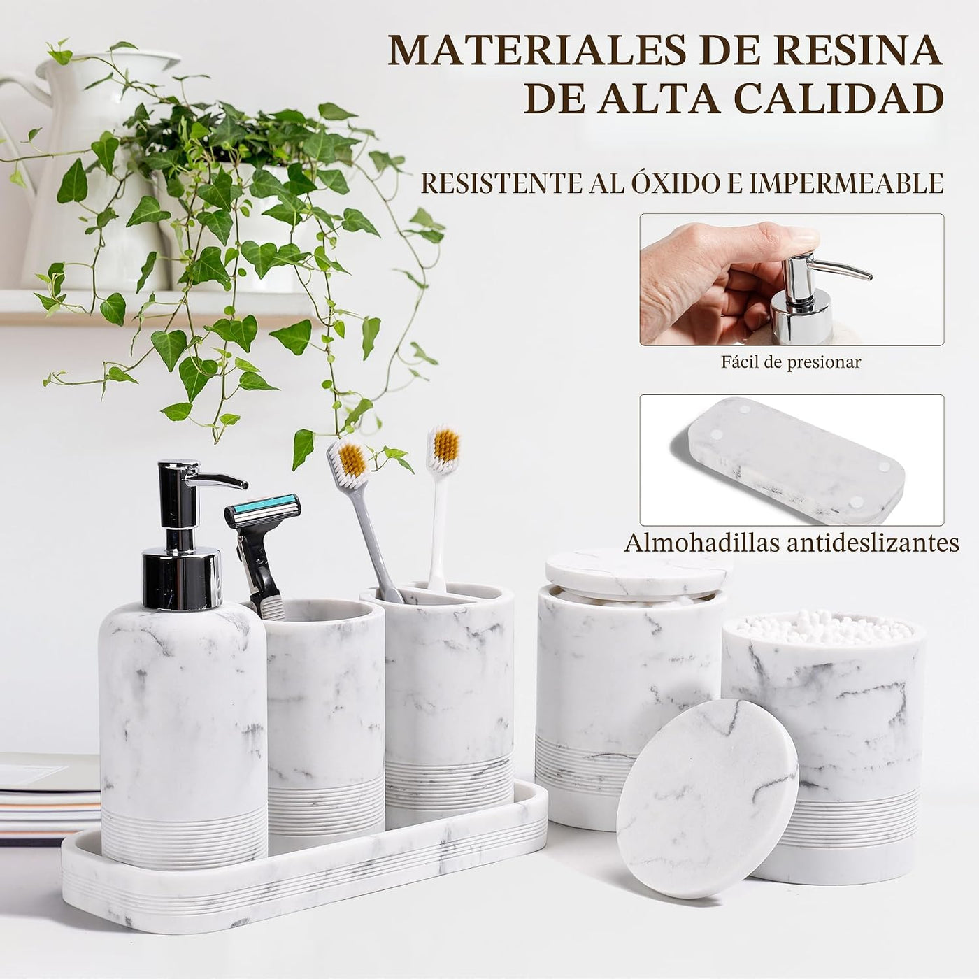 Juego de accesorios de baño, juego de accesorios de baño de 6 pieza...