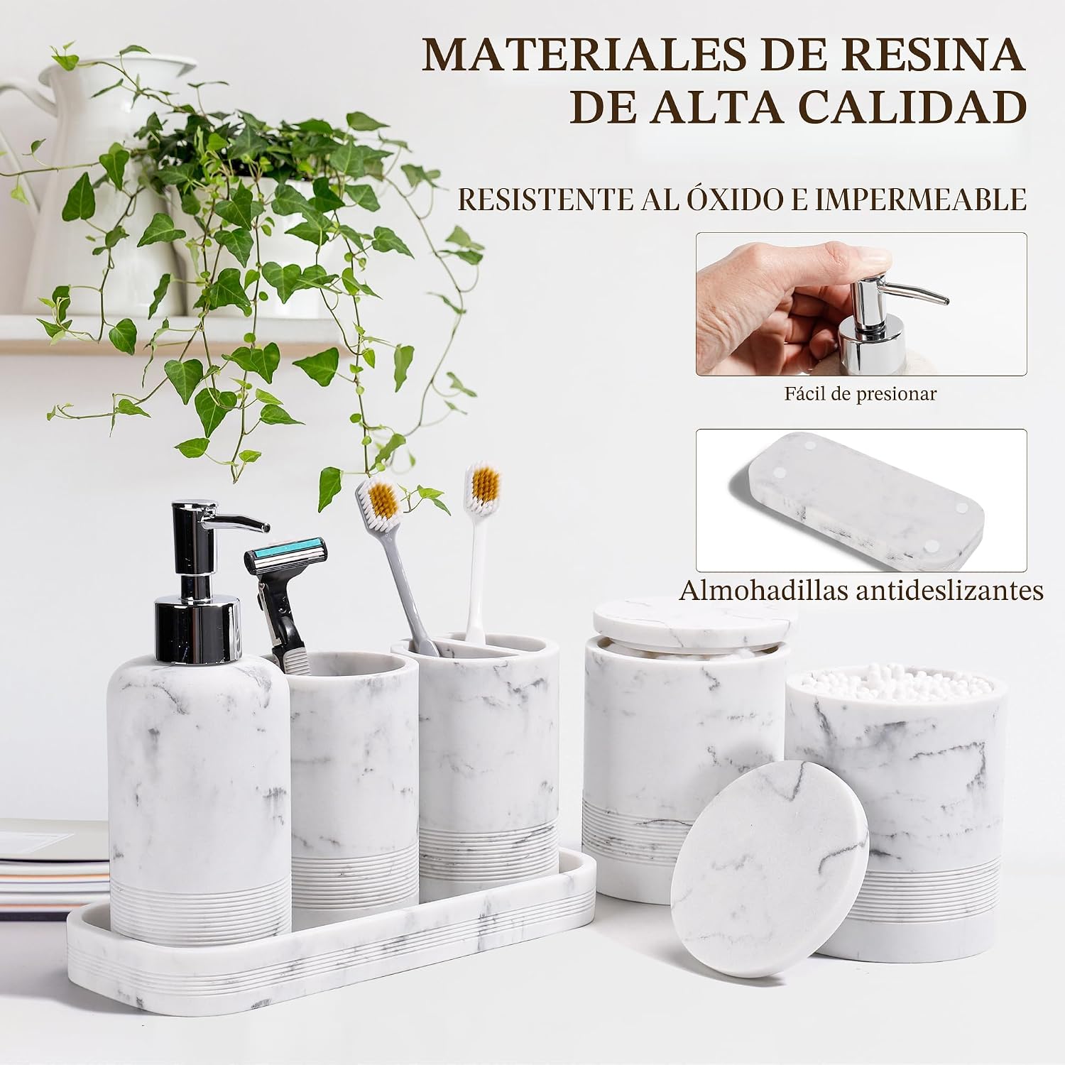 Juego de accesorios de baño, juego de accesorios de baño de 6 pieza...