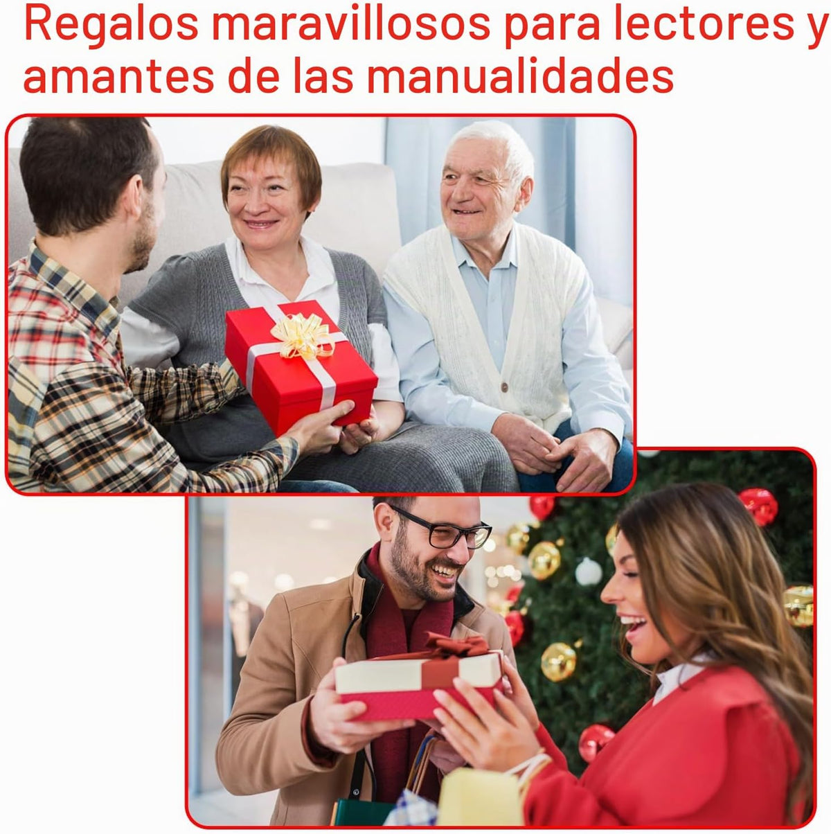 Finezeal Luz de lectura de cuello rojo de 630 nm, recargable, regul...