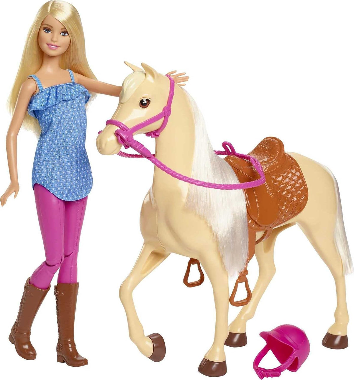 Barbie Playet con muñeca rubia de moda en traje de montar | Caballo...