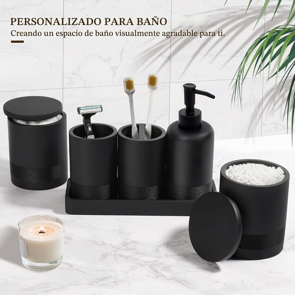 Conjunto de accesorios de baño, juego de accesorios de baño de 6 pi...