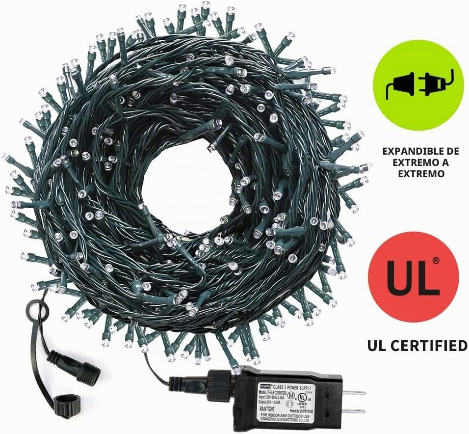 VTECHOLOGY: Cadena de 300 luces LED para árbol de Navidad de 105 pi...