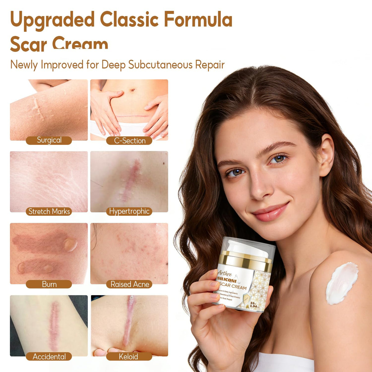 Crema de gel de silicona avanzada para cicatrices, tratamiento prof...