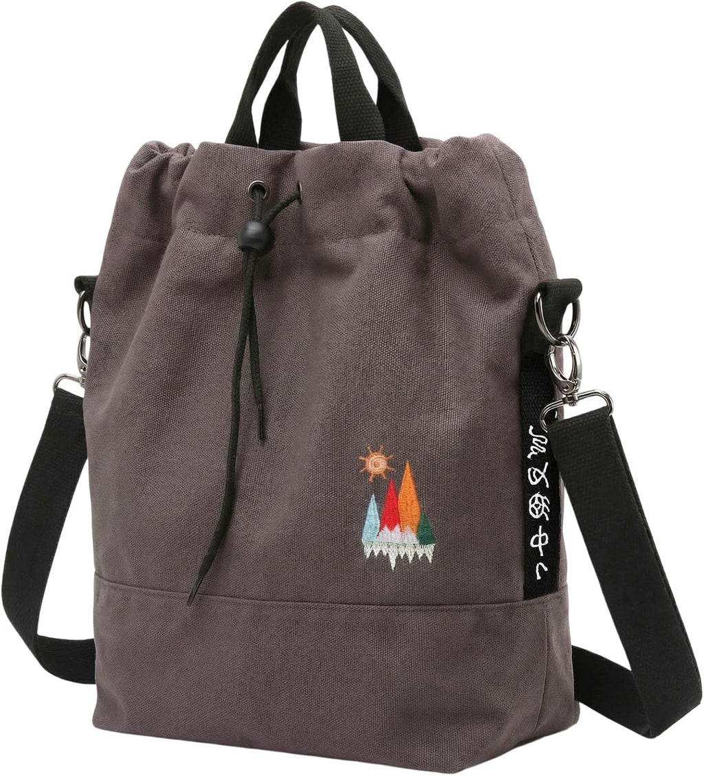 Bolso de mano de lona, bolso de hombro informal, bolso de trabajo, bolso cruzado con bordado de sol